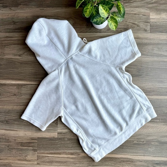 J.Crew White Short Sleeve Hoodie Sweatshirt Size XS - Picture 11 of 12